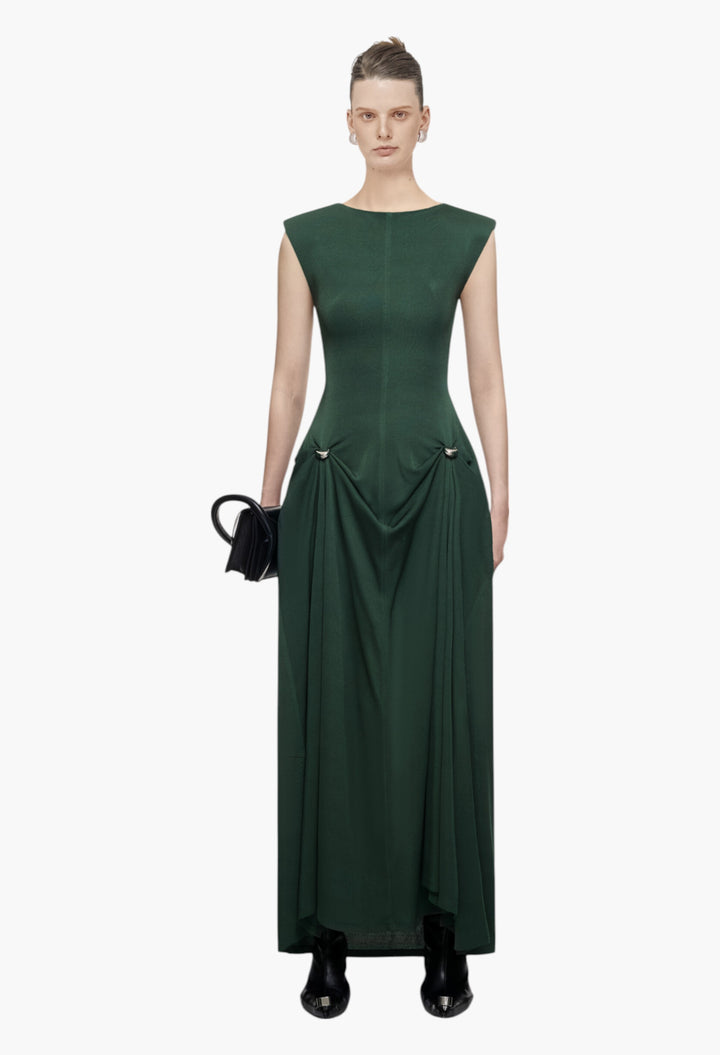 Green - Rosy Dress - GLAM MODA