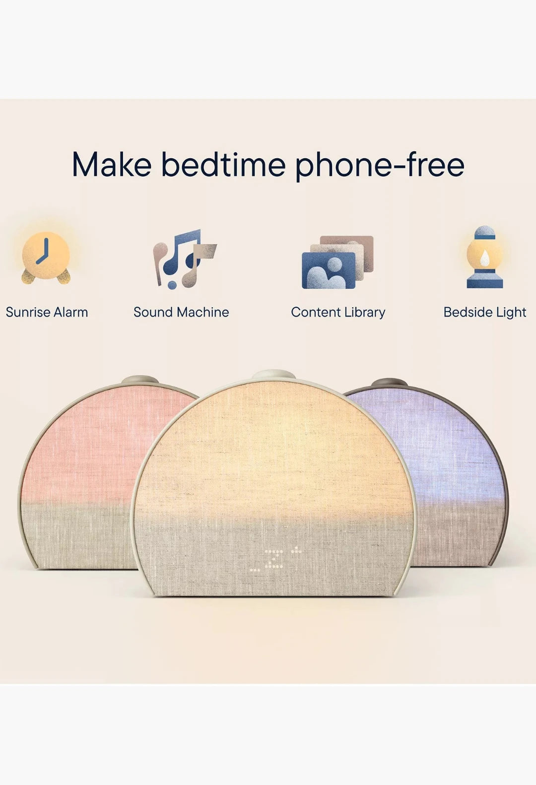 Restore 3 Smart Sunrise Alarm Clock Sound Machine Screen-Free Bedroom Sleep Guide