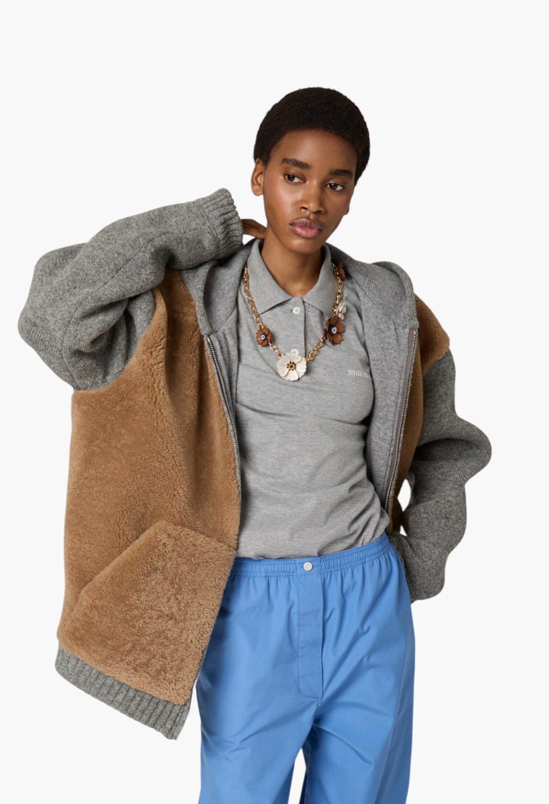 Grey - Jersey Polo Shirt - GLAM MODA