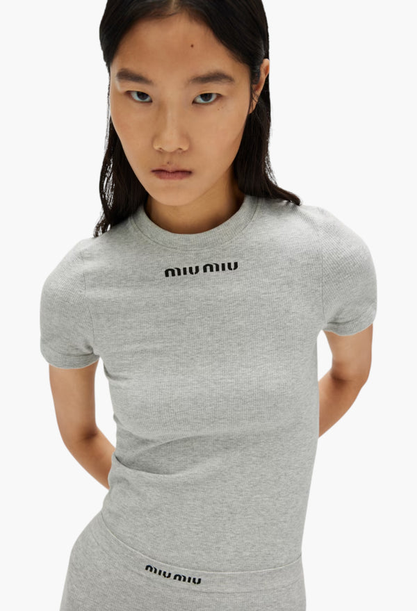 Grey - Seamless Mélange T-Shirt