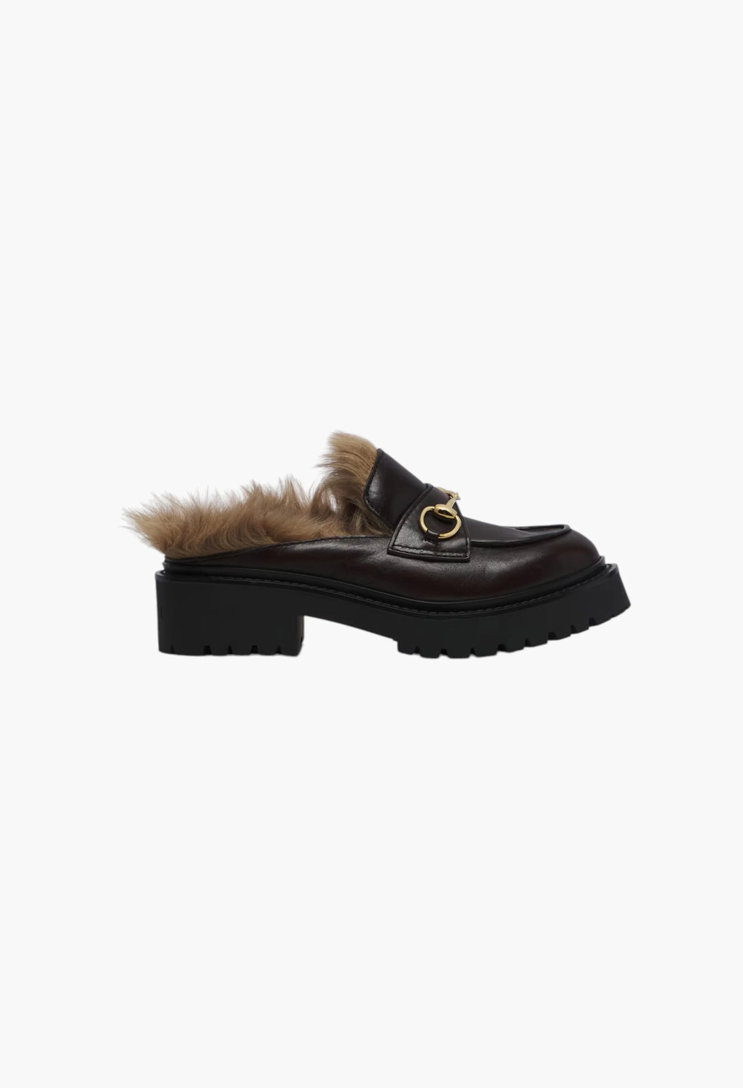 Rhody shearling-lined leather platform mules