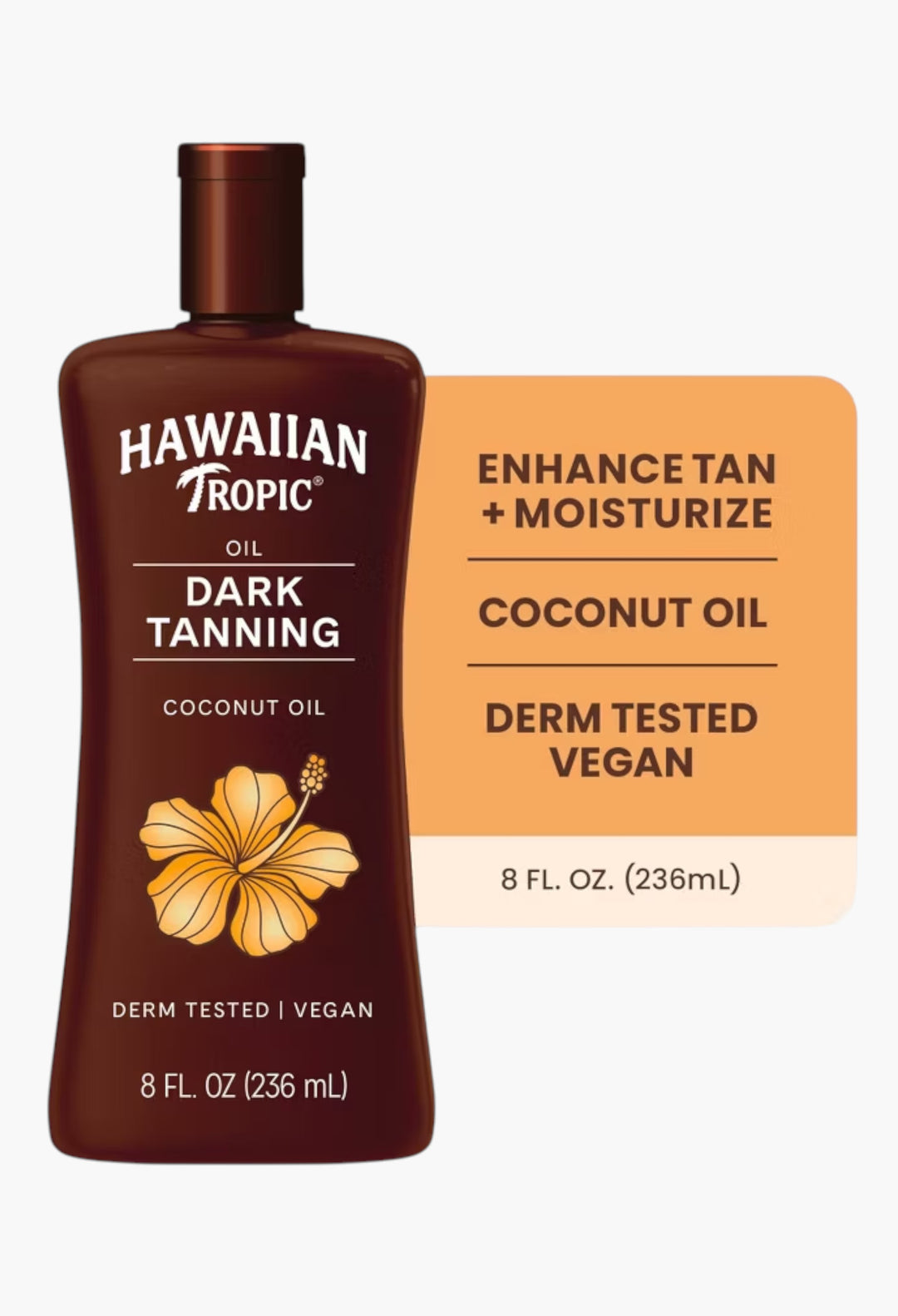 Hawaiian Tropic Dark Tanning Oil - 8oz: Whole Body, Tropical Scent, Tanning Lotions and Oils - GLAM MODA
