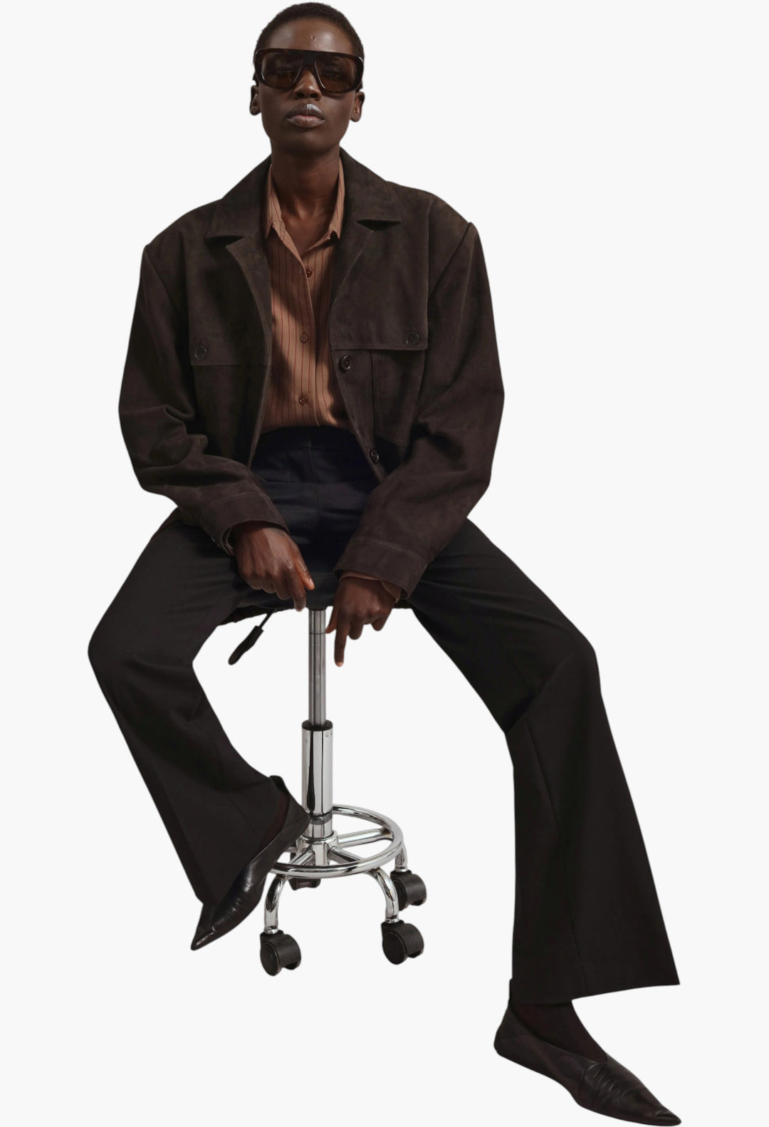 Hester Faux Suede Jacket - Brown - GLAM MODA