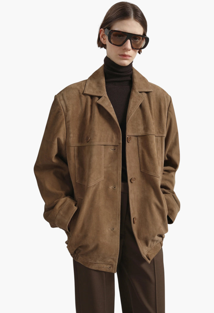 Hester Faux Suede Jacket - Camel - GLAM MODA