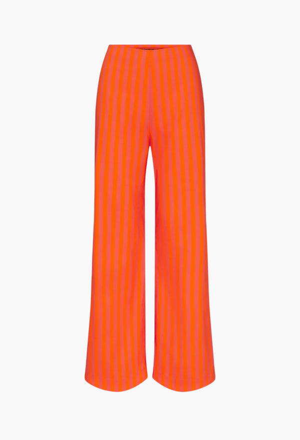 Hibiscus/Tangerine Stripe - Pia Striped Poplin Pant