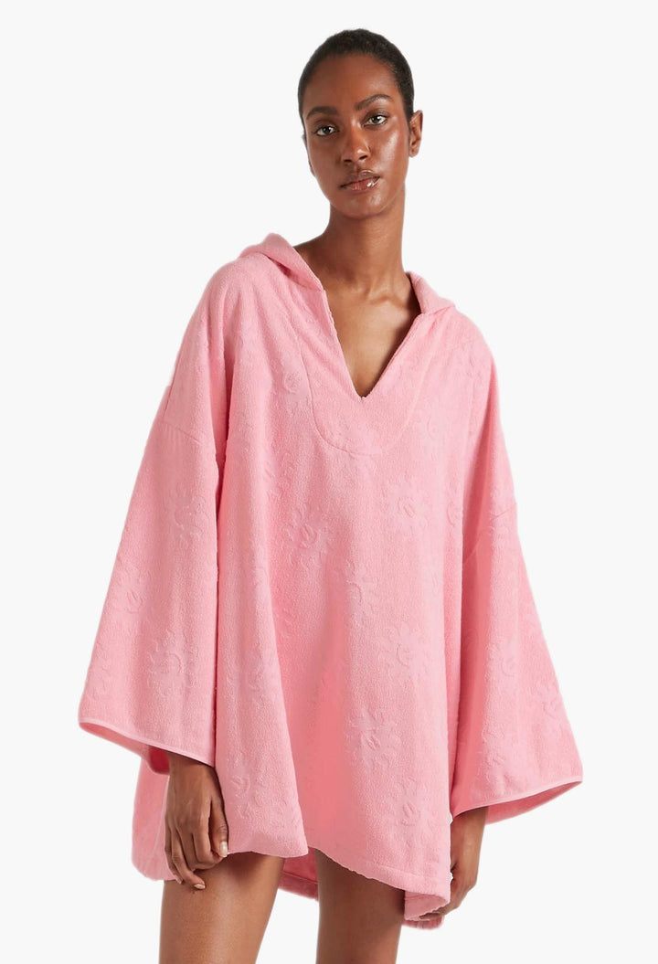 Sunny Towelling Hooded Poncho Ice Blue