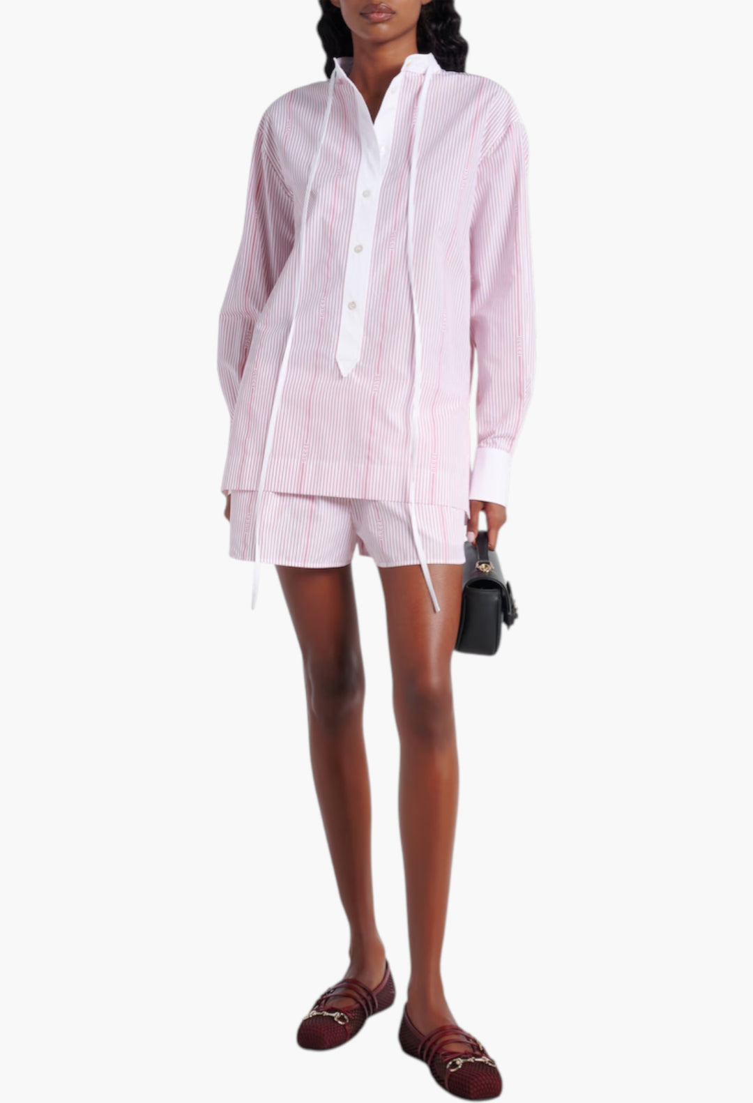 Horsebit Leather-Trimmed Mesh Ballet Flats - GLAM MODA