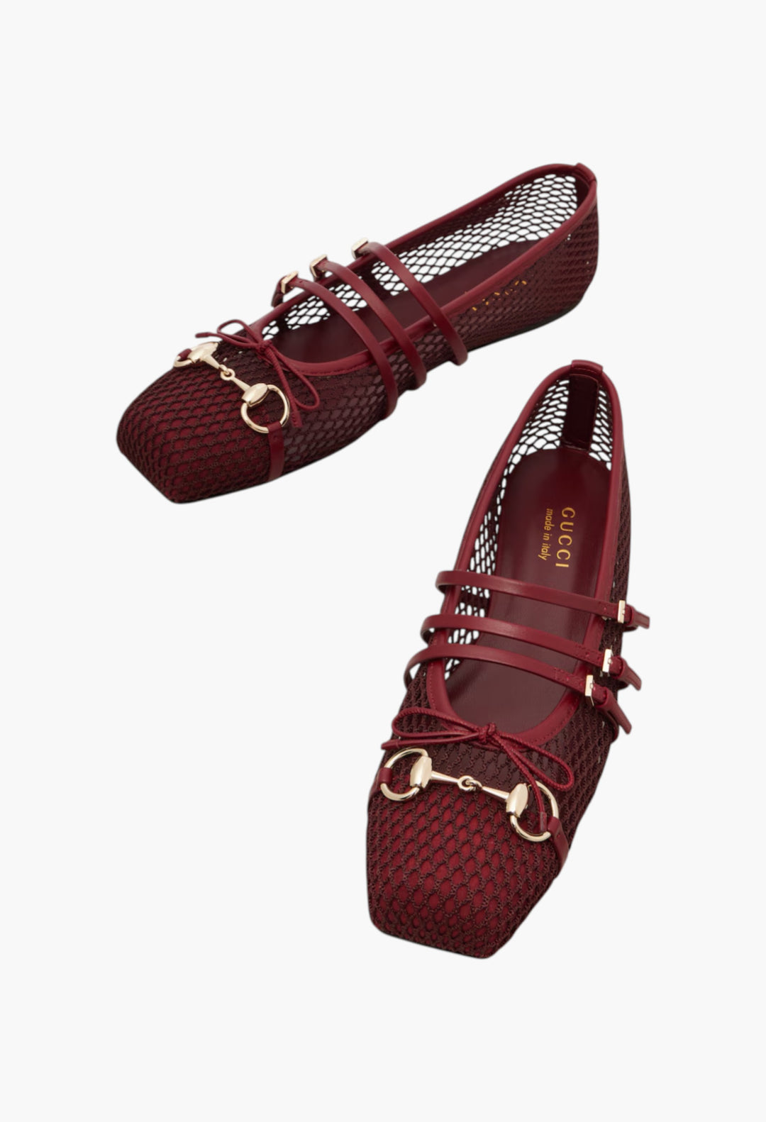 Horsebit Leather-Trimmed Mesh Ballet Flats - GLAM MODA