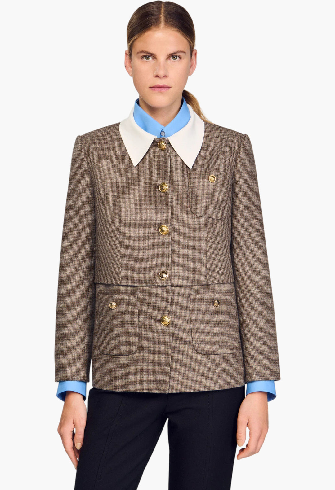 Houndstooth Suit Jacket - GLAM MODA