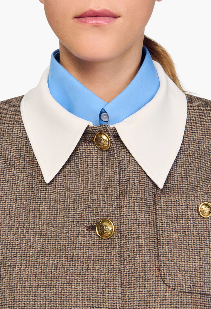 Houndstooth Suit Jacket - GLAM MODA