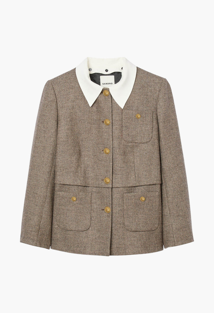 Houndstooth Suit Jacket - GLAM MODA