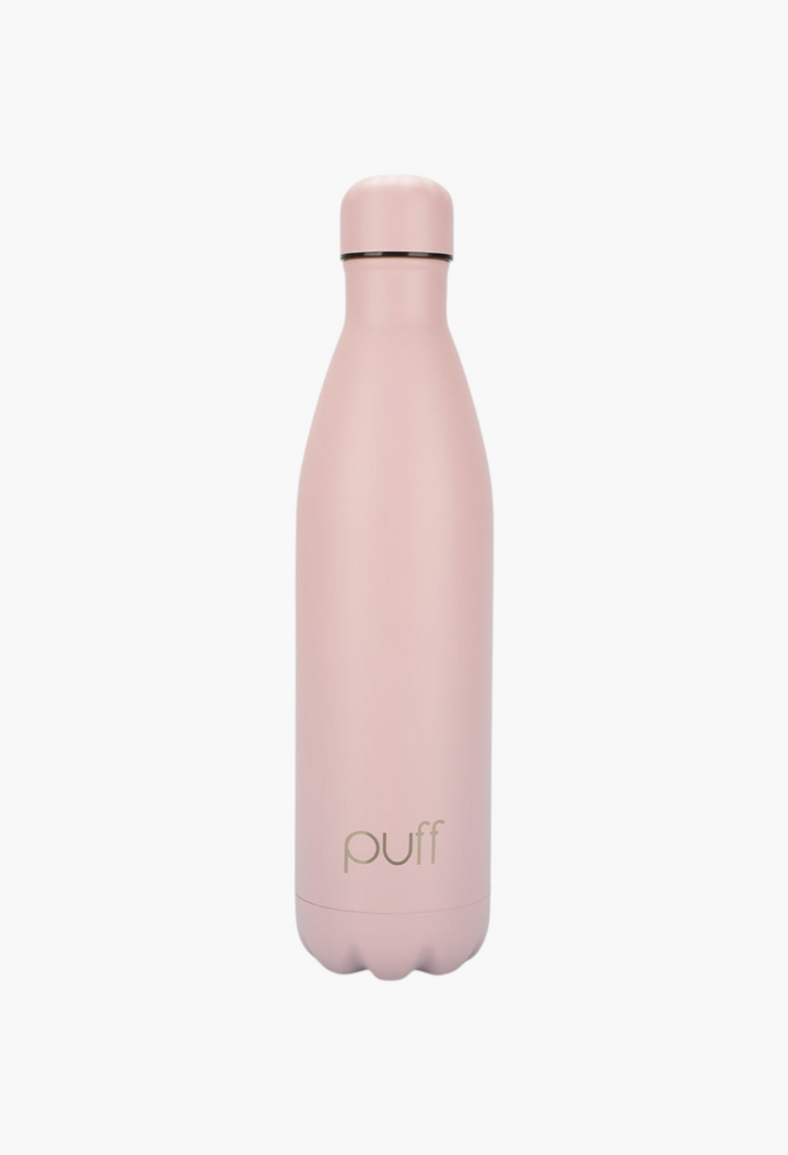 GLAM MODA matte baby pink insulated stainless steel Puff Bottle with a spill-resistant cap