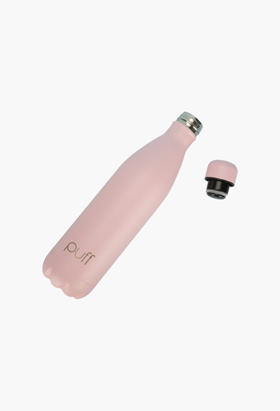 GLAM MODA matte baby pink insulated stainless steel Puff bottle with a matching spill-resistant cap