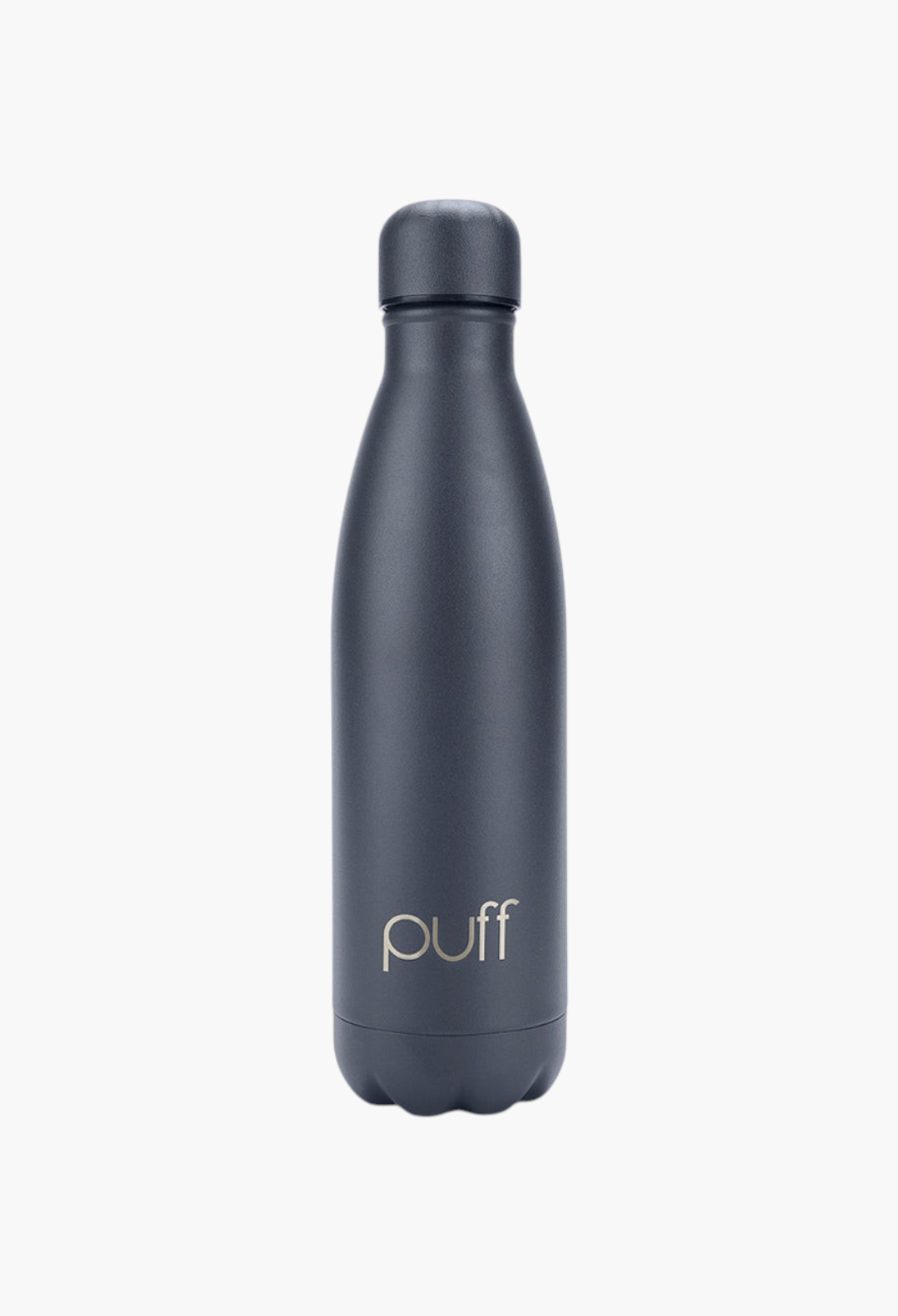 GLAM MODA matte Mykonos blue stainless steel Puff Bottle with double-wall insulation for hot and cold drinks.