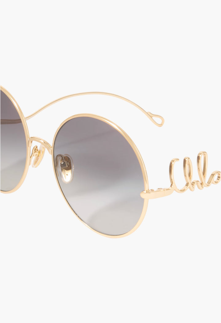 Iconic Round-Frame Gold-Tone Sunglasses - GLAM MODA