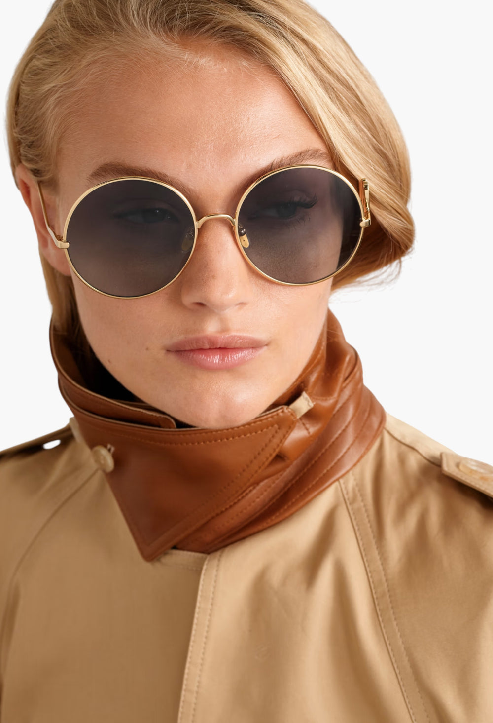 Iconic Round-Frame Gold-Tone Sunglasses - GLAM MODA