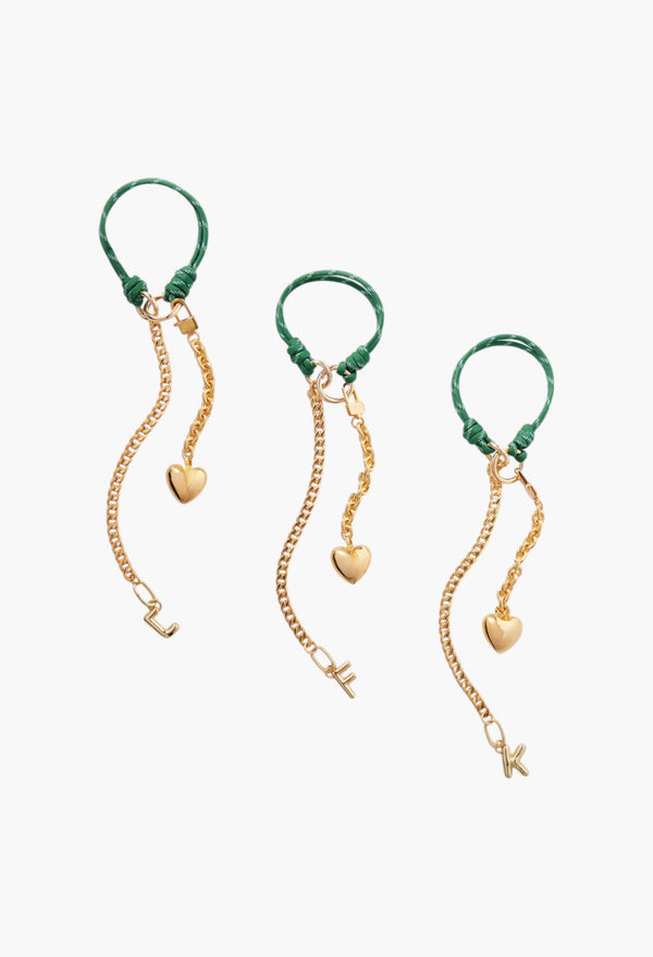 Initial Gold-Plated And Silk-Cord Bag Charm