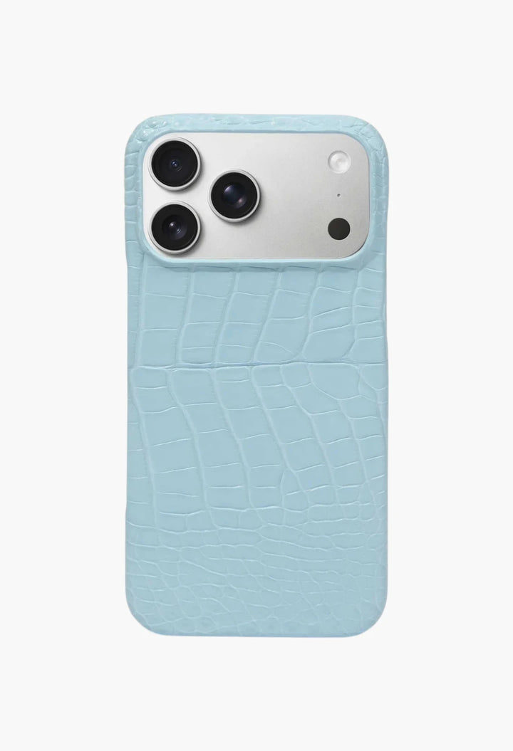 Light Blue Alligator Phone Case for iPhone 17 Pro
