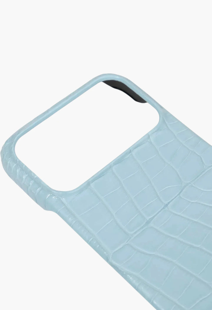 Light Blue Alligator Phone Case for iPhone 17 Pro