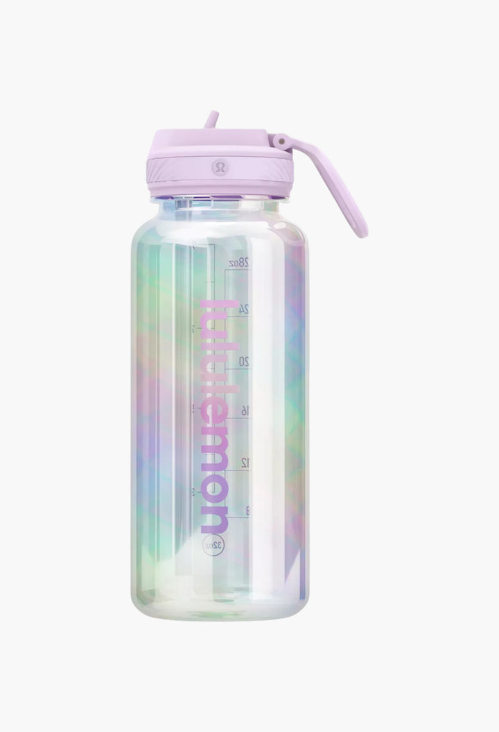 Back To Life Clear Bottle 32oz Straw Lid Iridescent - GLAM MODA