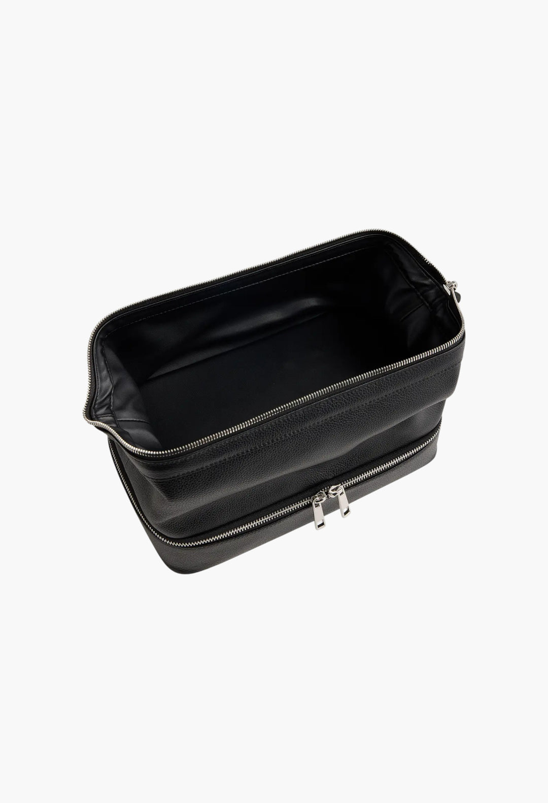 Italian Leather Dual Compartment Toiletry Bag - GLAM MODA