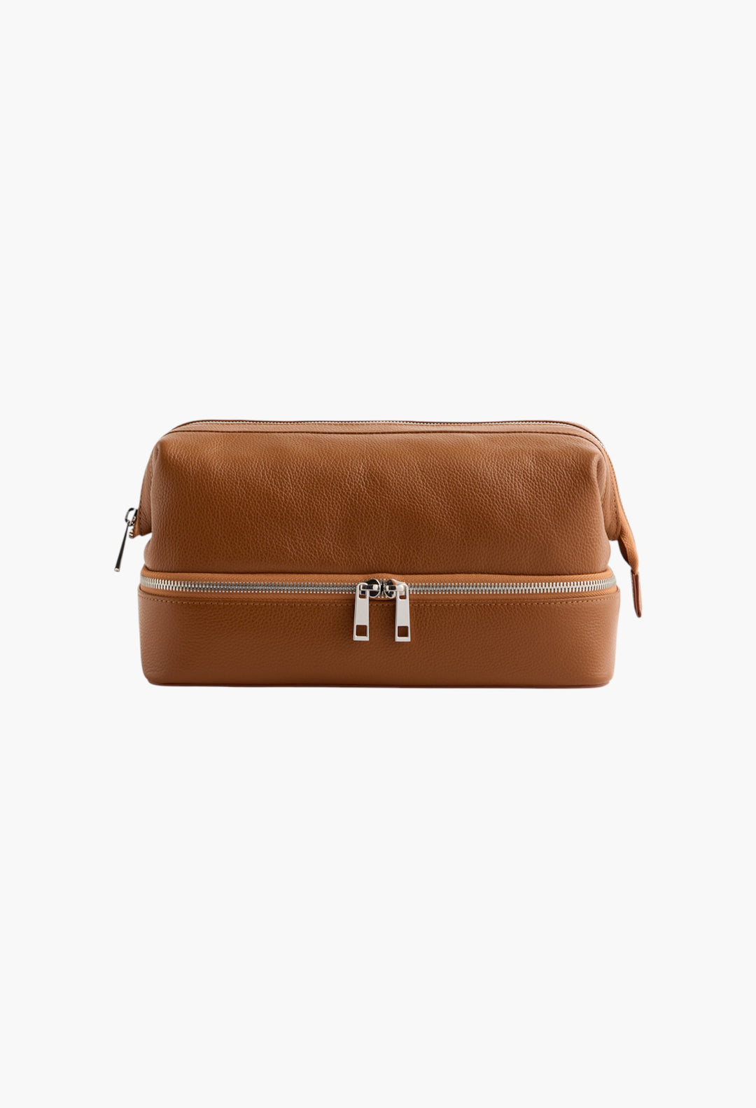 Italian Leather Dual Compartment Toiletry Bag - GLAM MODA