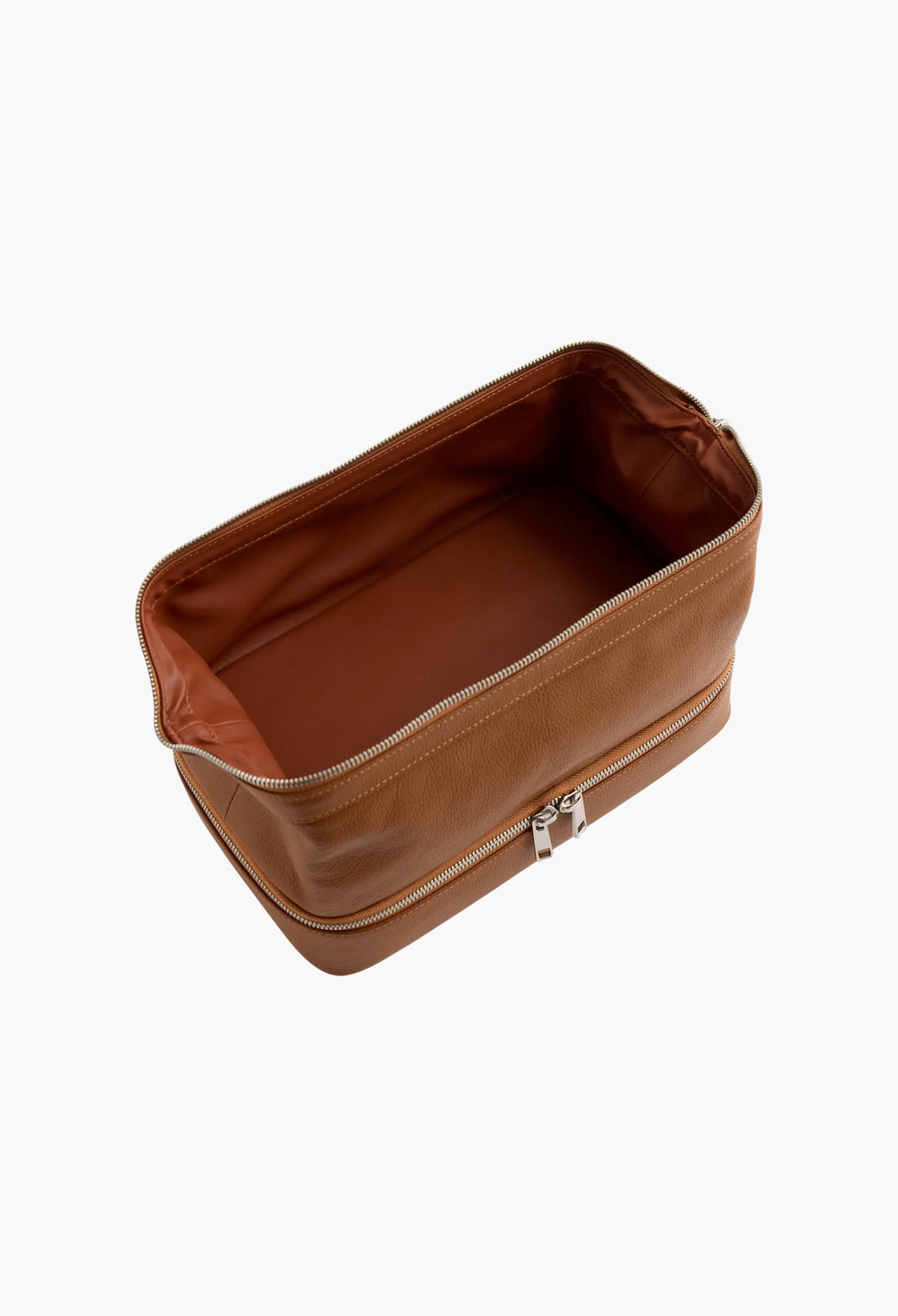 Italian Leather Dual Compartment Toiletry Bag - GLAM MODA