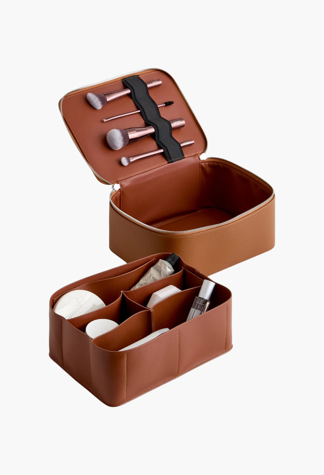 Italian Leather Travel Cosmetic Case - GLAM MODA