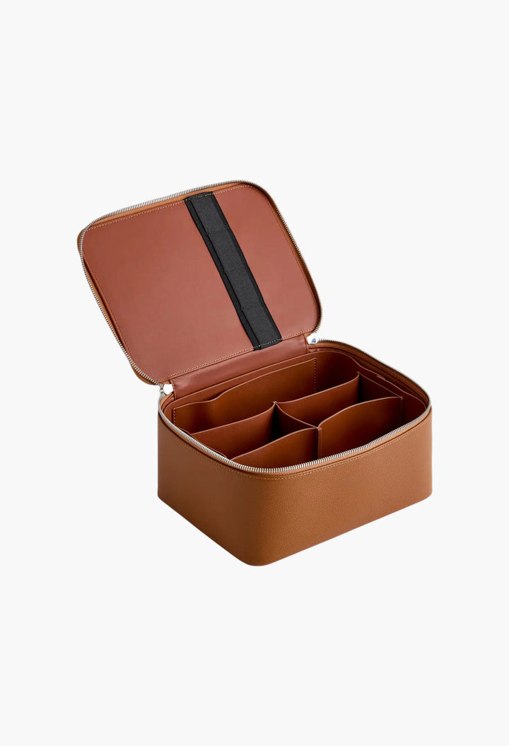 Italian Leather Travel Cosmetic Case - GLAM MODA