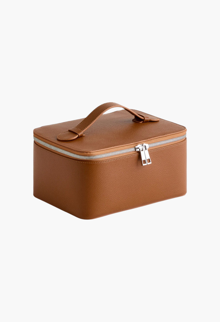 Italian Leather Travel Cosmetic Case - GLAM MODA