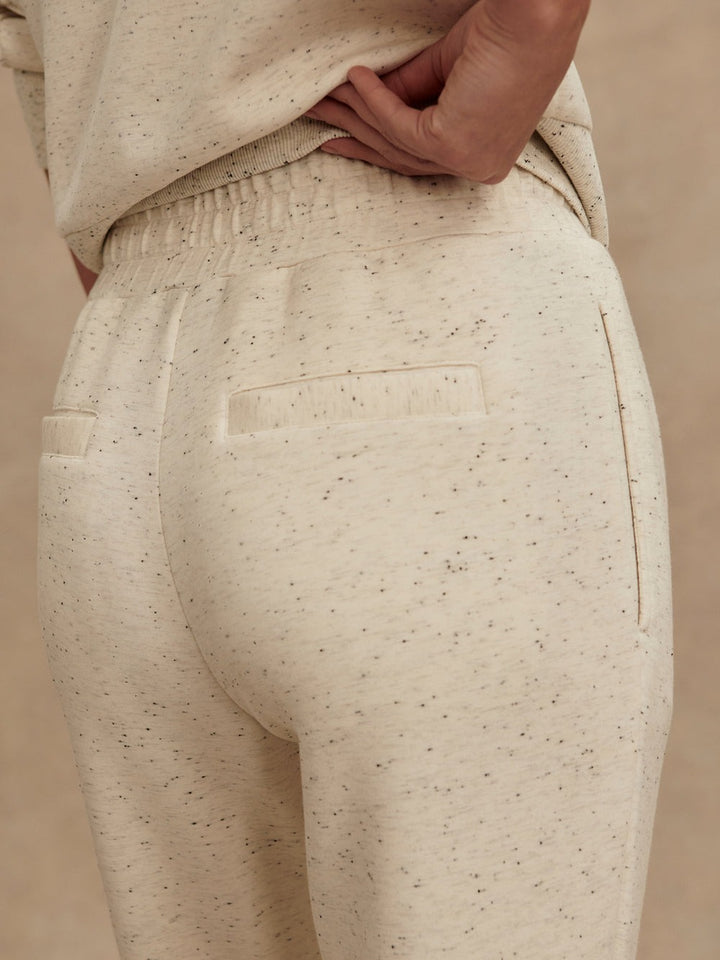 Ivory Marl Fleck - The Slim Cuff Pant 25" - GLAM MODA