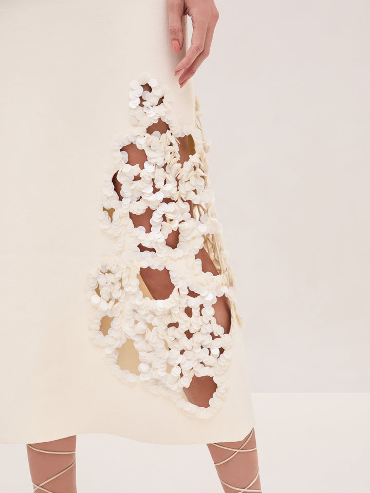 Ivory Sequin - Obarra Dress - GLAM MODA