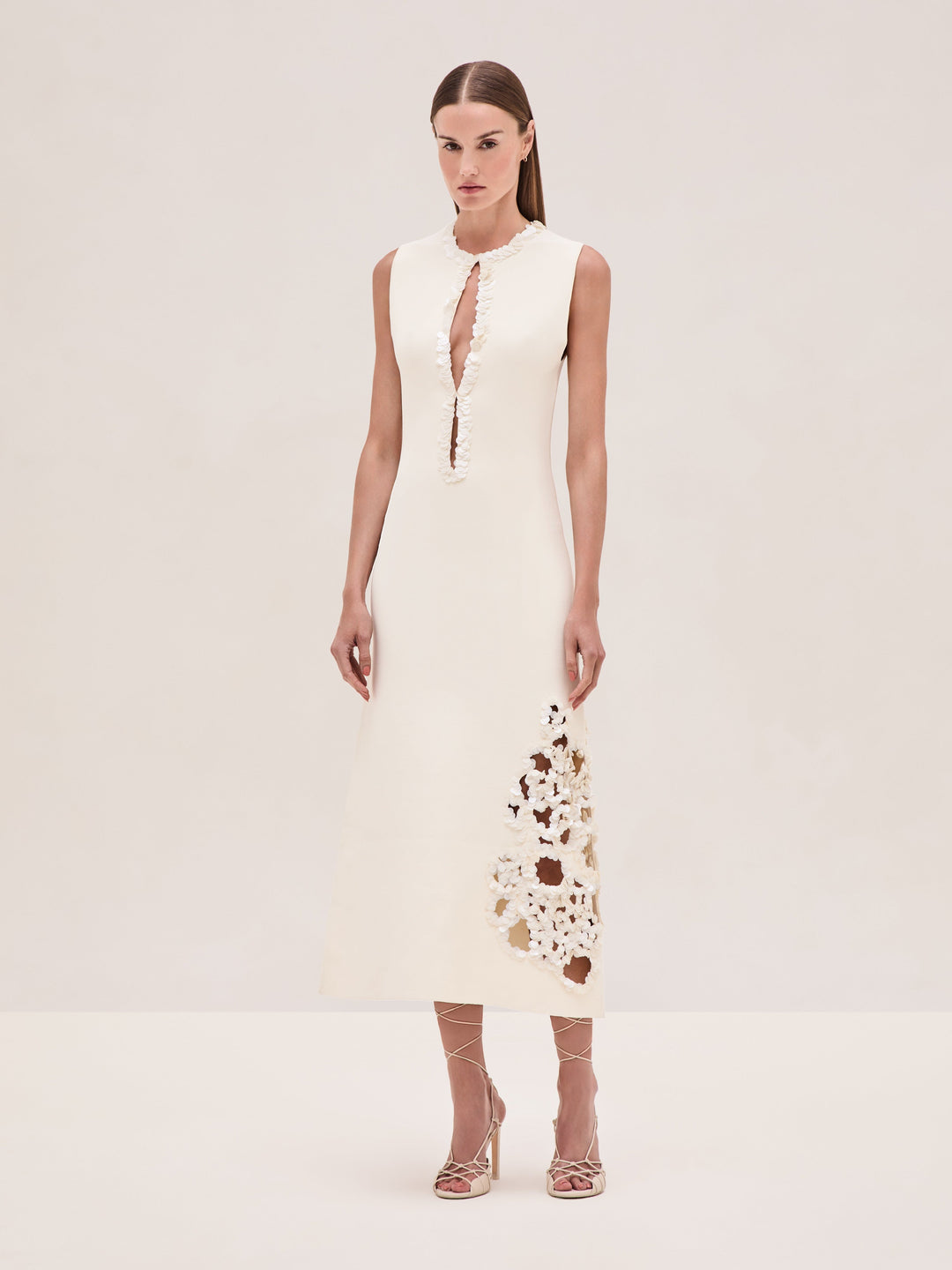 Ivory Sequin - Obarra Dress - GLAM MODA