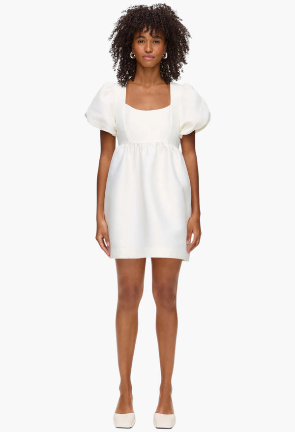Ivy Puff Sleeve Satin Mini Dress
