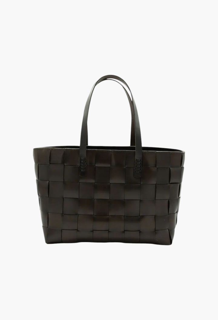 Japan Tote Dark Brown W/ Flat Handles - GLAM MODA