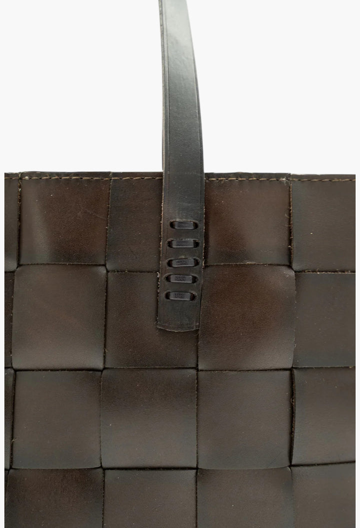 Japan Tote Dark Brown W/ Flat Handles - GLAM MODA