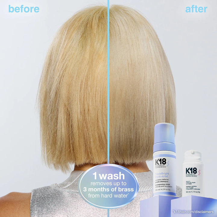 K18 Biomimetic Hairscience TripleBright Oxidation Defense Purple Shampoo