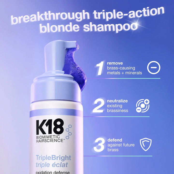 K18 Biomimetic Hairscience TripleBright Oxidation Defense Purple Shampoo