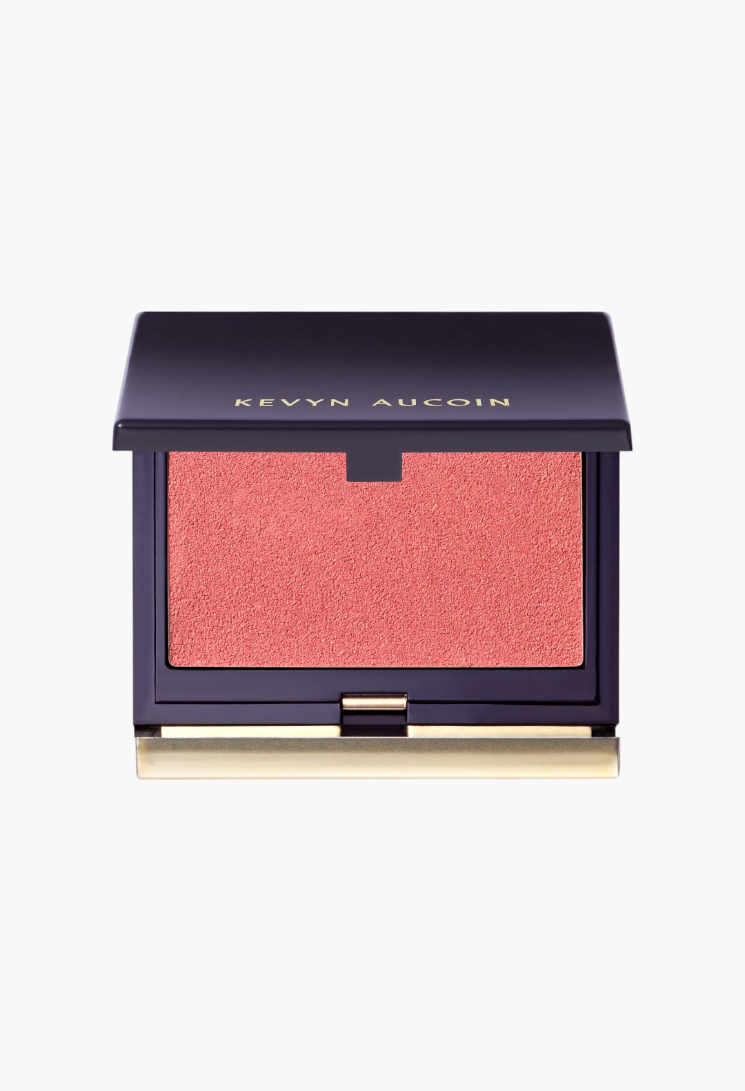 GLAM MODA Kevyn Aucoin Sensual Skin Blush in a sleek dark compact with a soft-focus cream-to-powder peach formula.