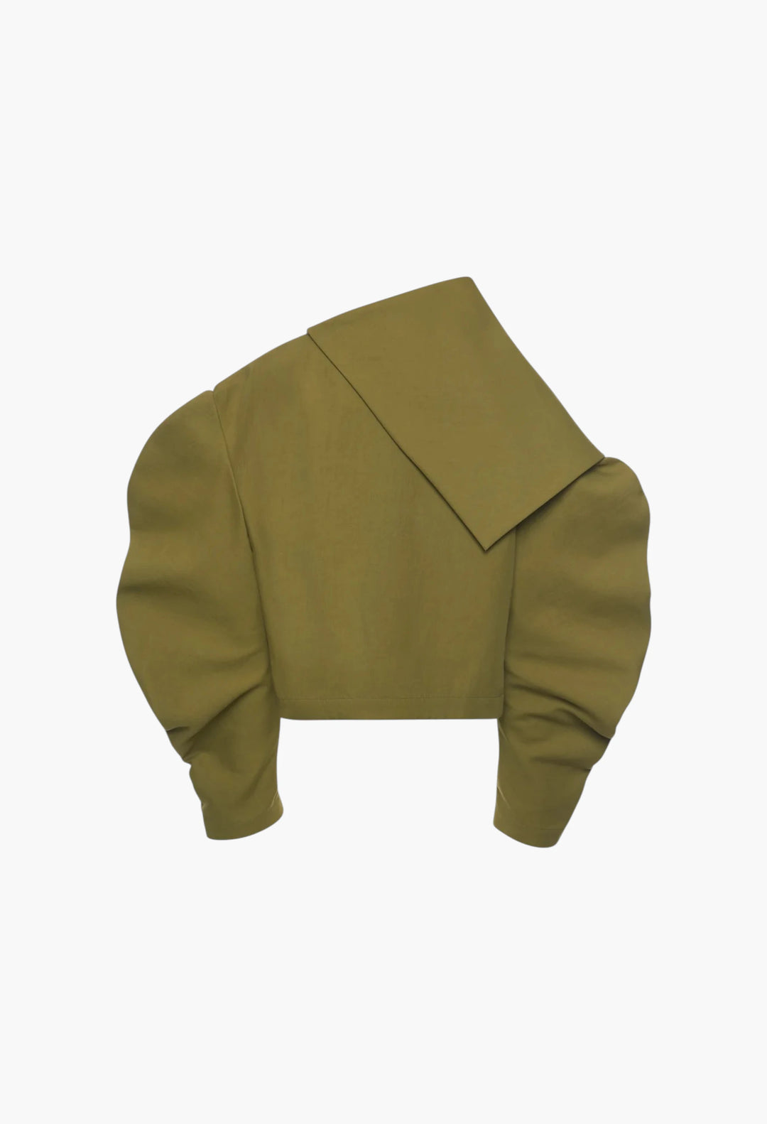 Draped Collar Top Khaki Green