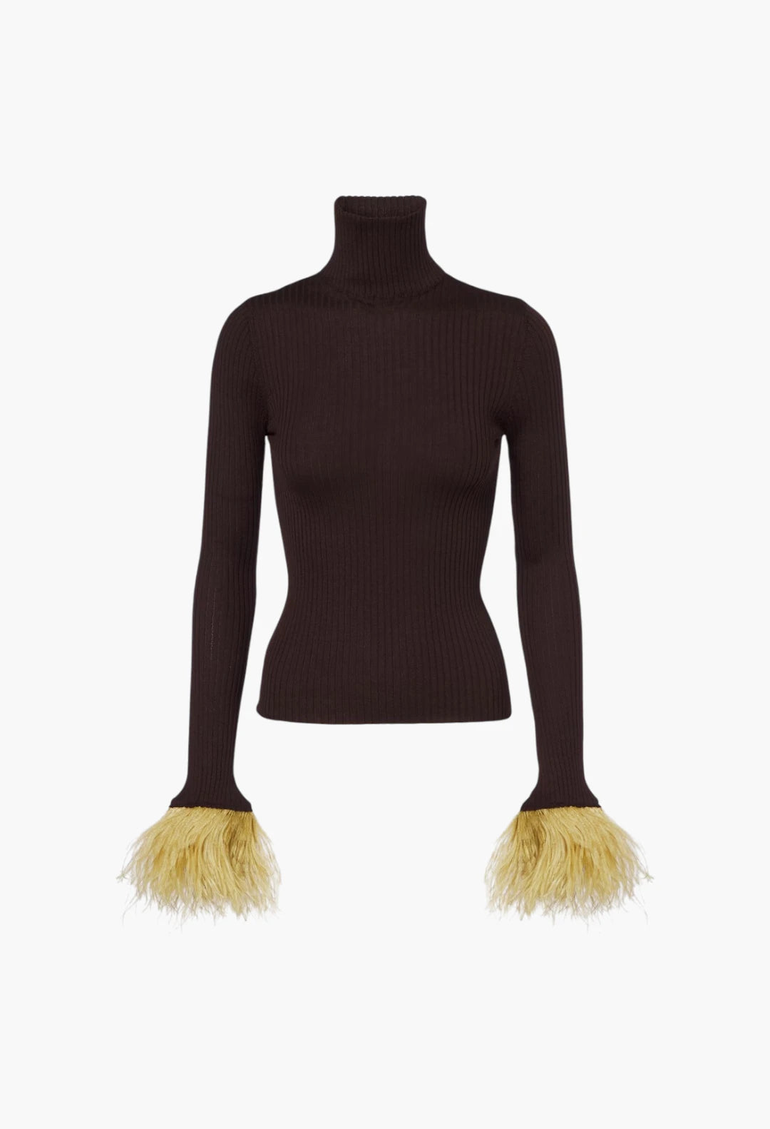 Feather-trimmed cashmere and silk top