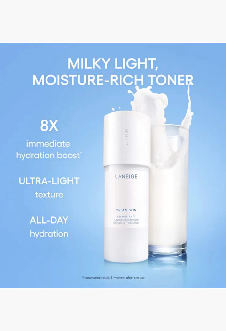 Mini Cream Skin Milky Toner Mist with Ceramides & Peptides for Nourishing Hydration