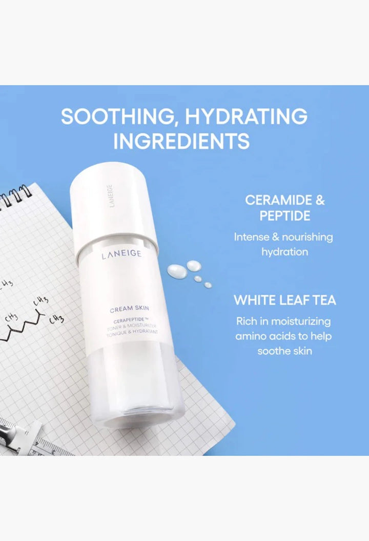 Mini Cream Skin Milky Toner Mist with Ceramides & Peptides for Nourishing Hydration