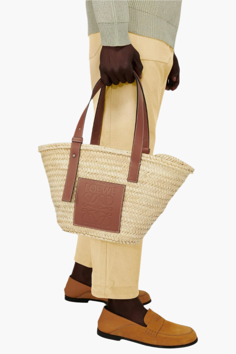 LOEWE Leather-trimmed Basket Bag - GLAM MODA