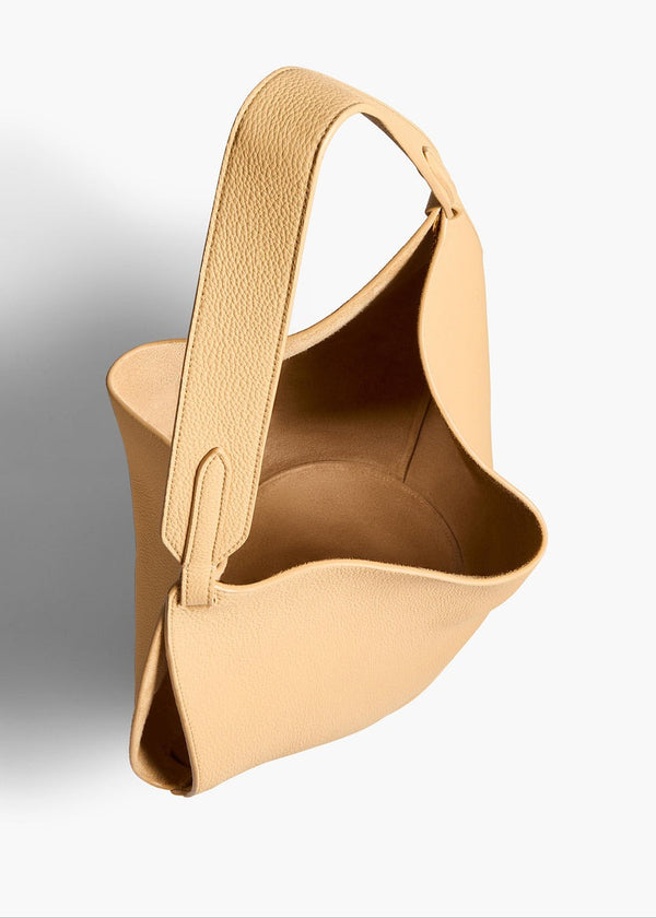 Wheat Pebbled Leather - Small Lotus Tote