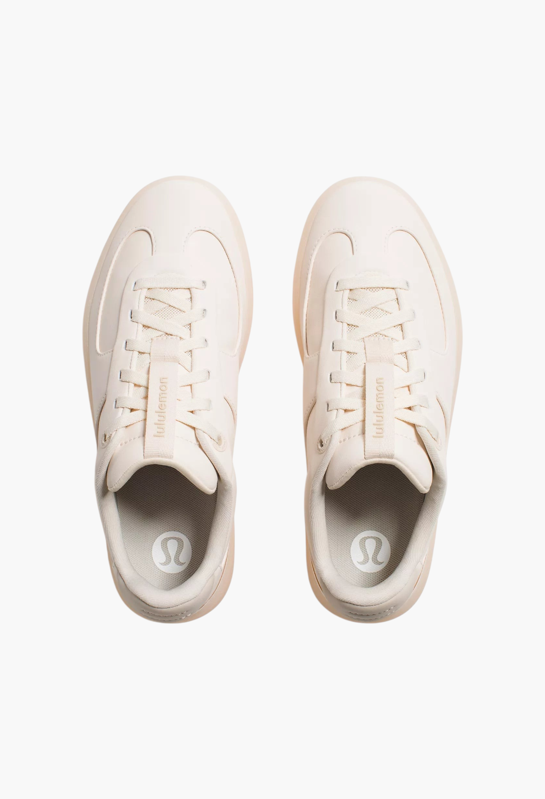 GLAM MODA Women's Cityverse sneaker in light pink with leather-alternative upper and rubber outsole, top view.