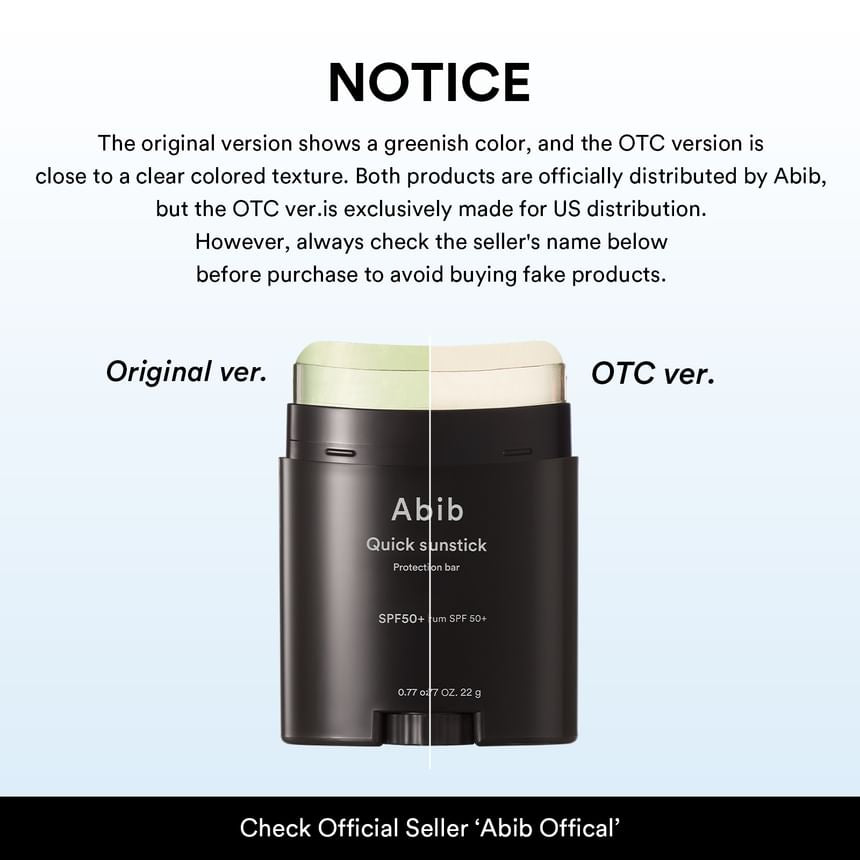 Abib - Quick Sunstick Protection Bar - GLAM MODA