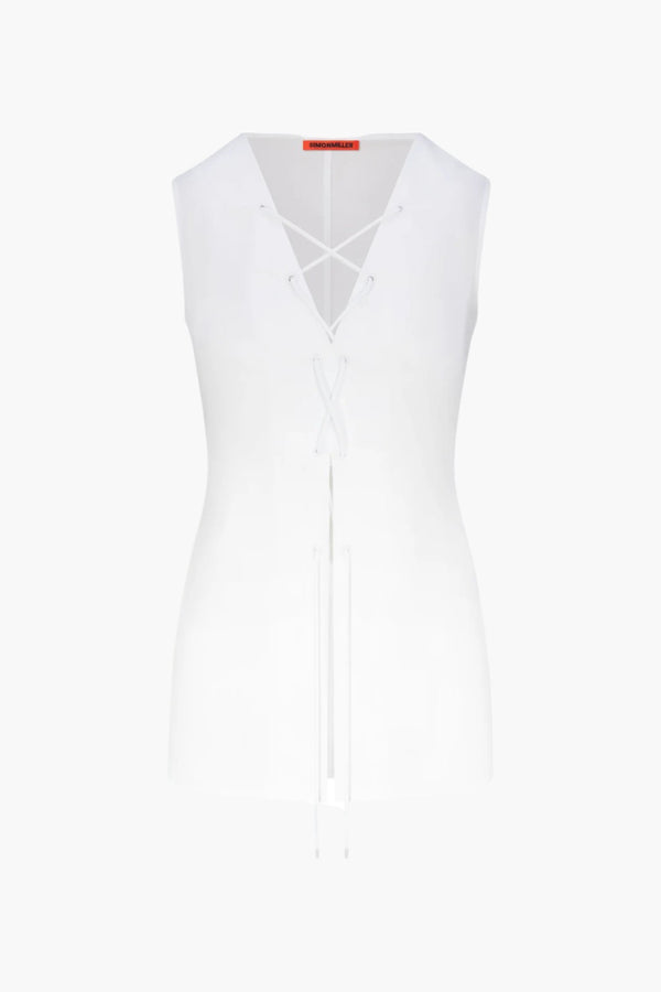 Lacy Poplin Tie Top