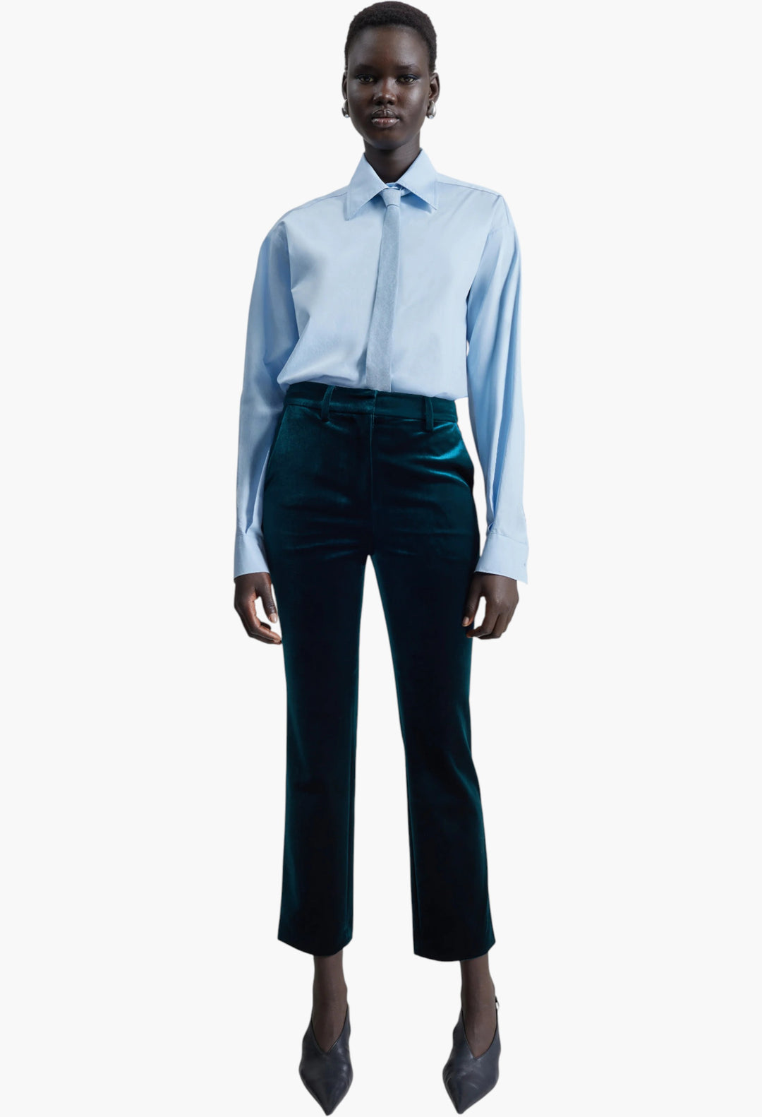 Laila Velvet Trousers - Deep Green - GLAM MODA