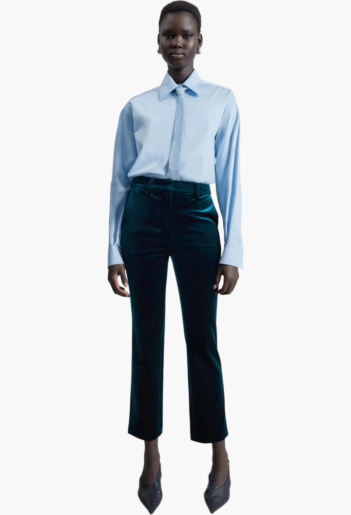 Laila Velvet Trousers - Deep Green - GLAM MODA